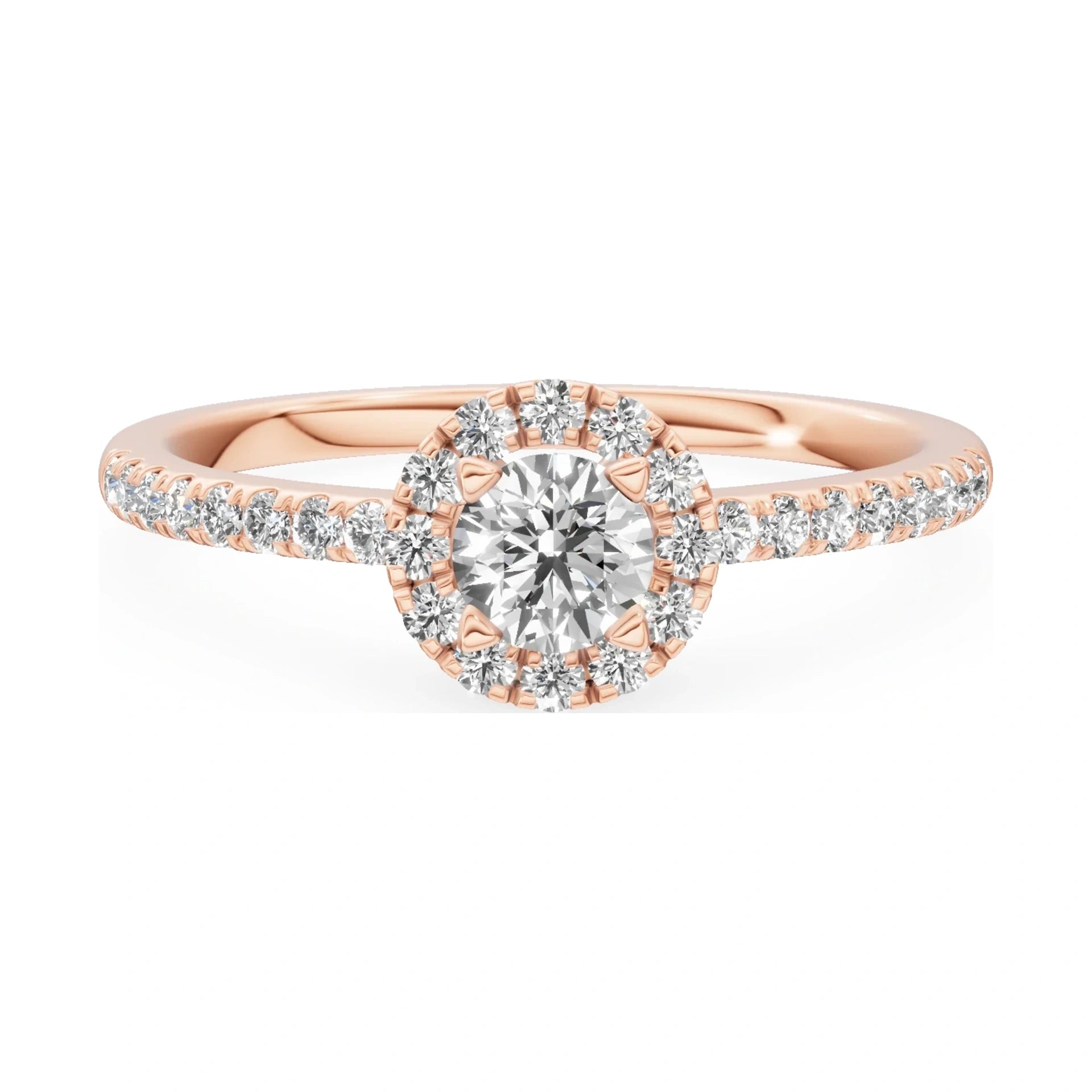 GREMARI Seven Icon 14K rose gold engagement ring with 0.30 ct round-cut natural diamond