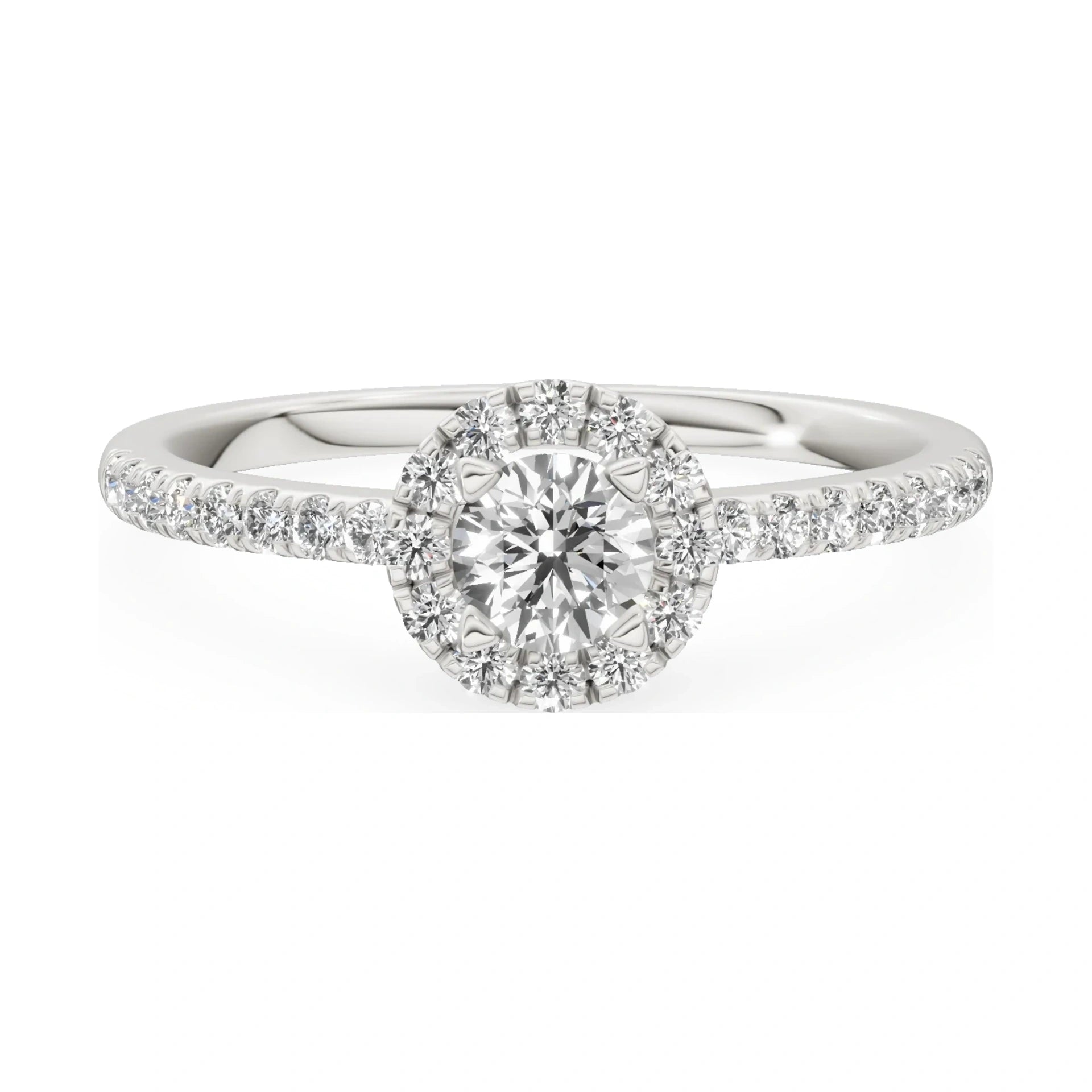 GREMARI Seven Icon 14K white gold engagement ring with 0.30 ct round-cut natural diamond