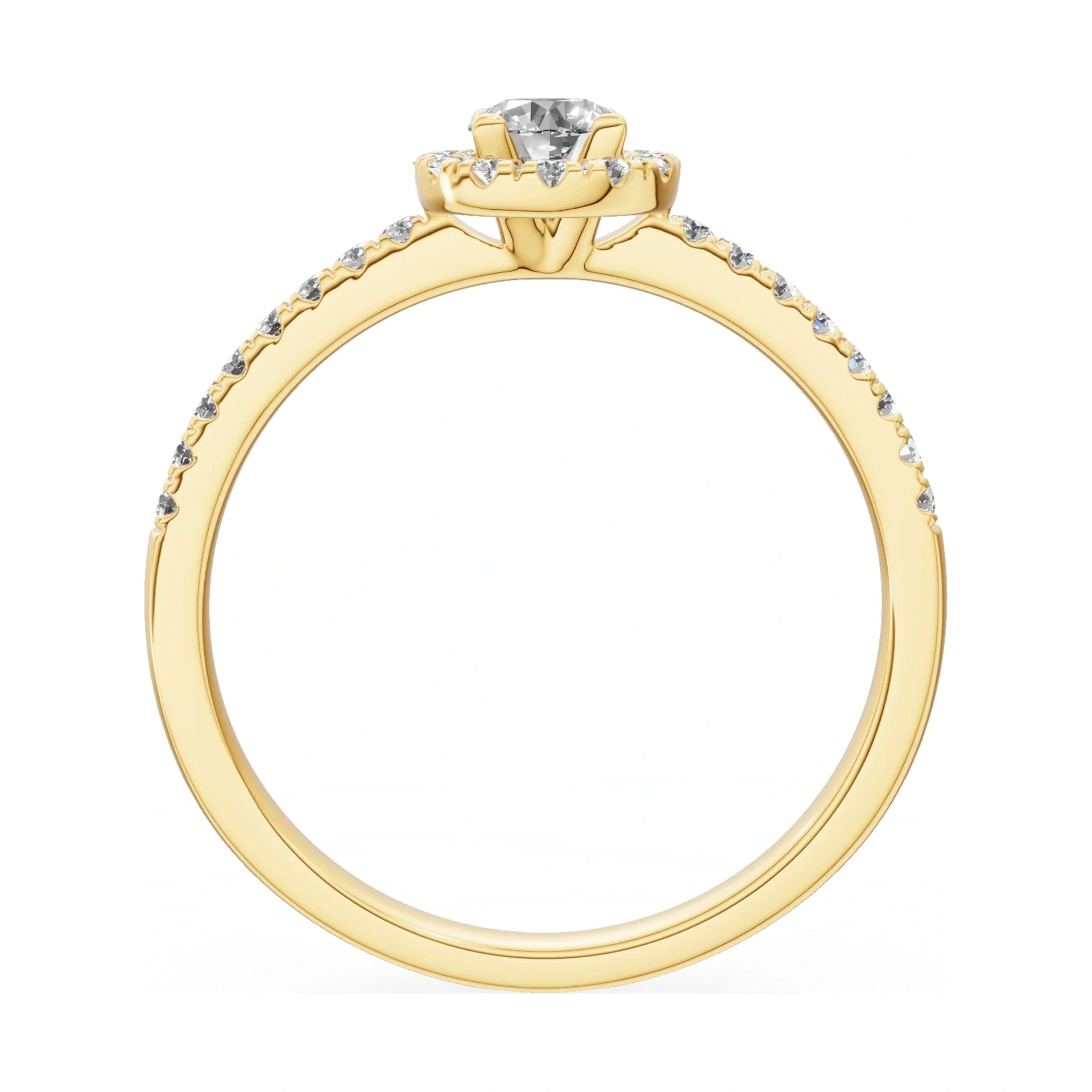 GREMARI Seven Icon round-cut natural diamond engagement ring in 14K yellow gold, 0.30 ct