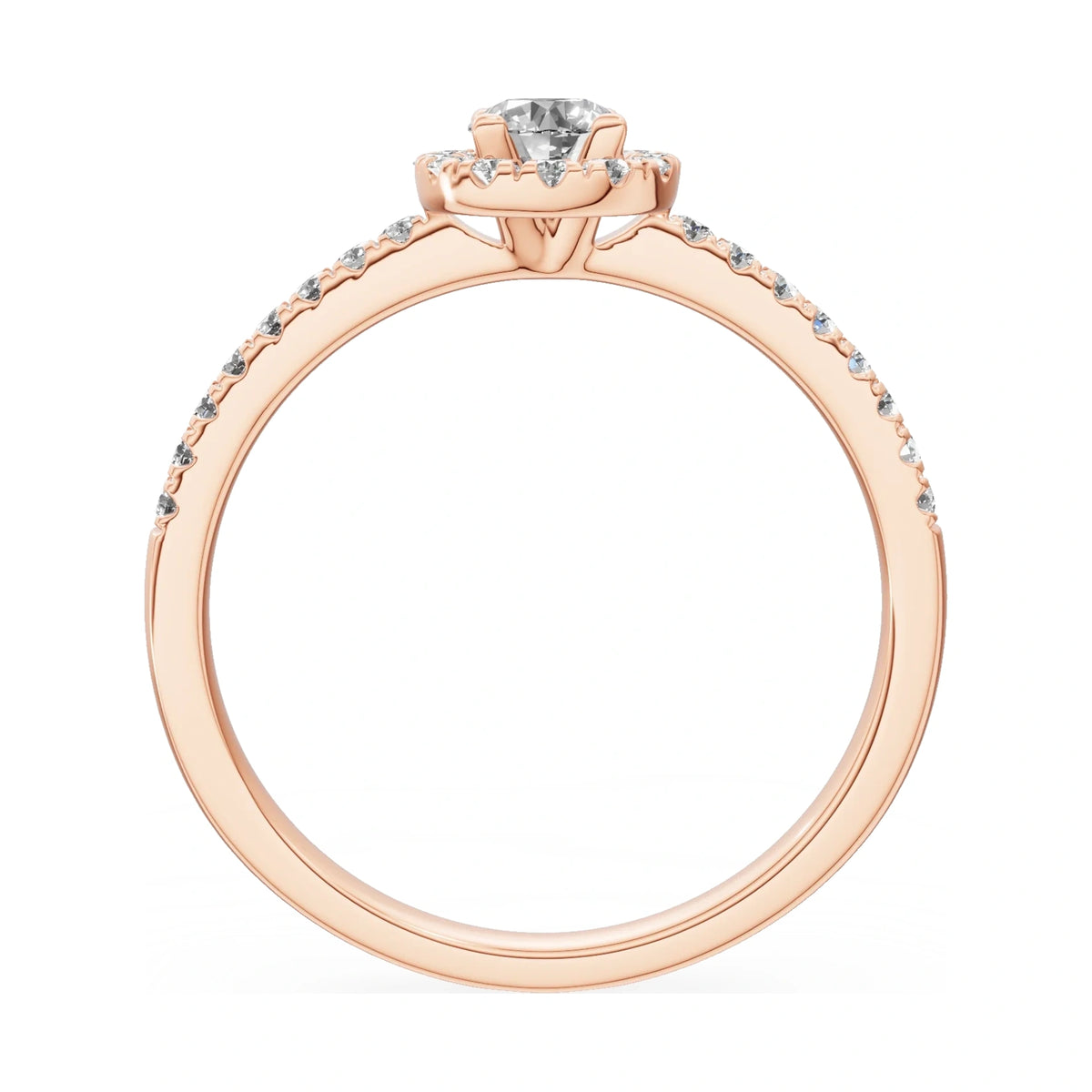 GREMARI Seven Icon round-cut natural diamond engagement ring in 14K rose gold, 0.30 ct