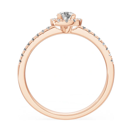 GREMARI Seven Icon round-cut natural diamond engagement ring in 14K rose gold, 0.30 ct
