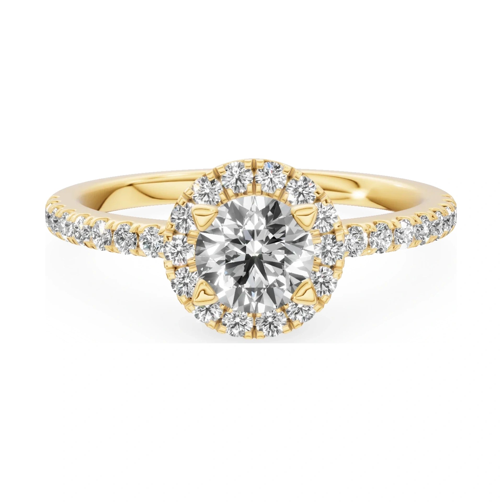 GREMARI Seven Icon 14K yellow gold engagement ring with 0.50 ct round-cut natural diamond