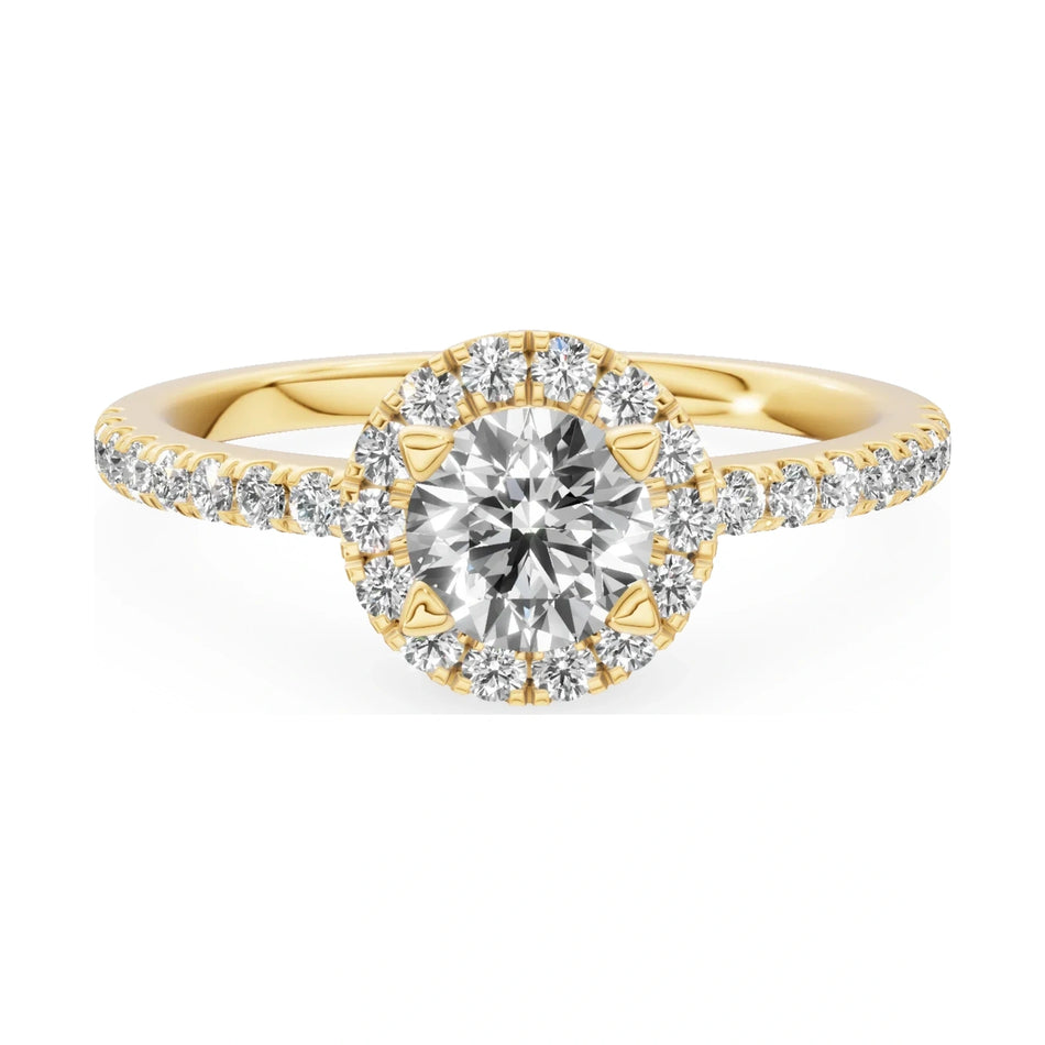 GREMARI Seven Icon 14K yellow gold engagement ring with 0.50 ct round-cut natural diamond