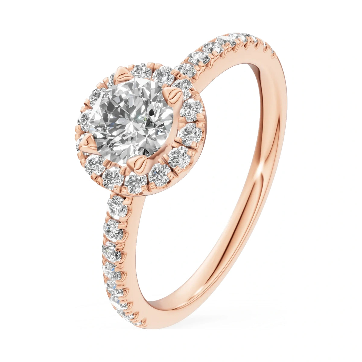 0.50 ct round-cut natural diamond GREMARI Seven Icon engagement ring in 14K rose gold
