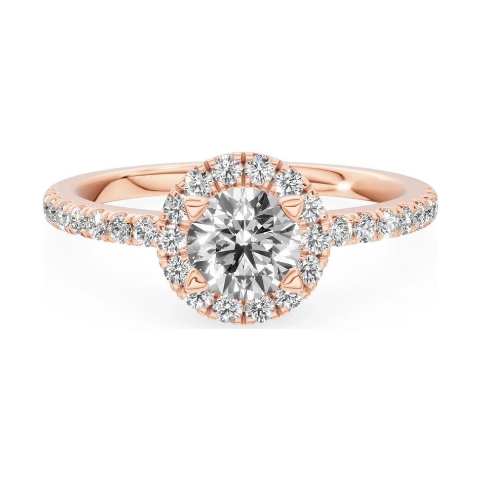GREMARI Seven Icon 14K rose gold engagement ring with 0.50 ct round-cut natural diamond