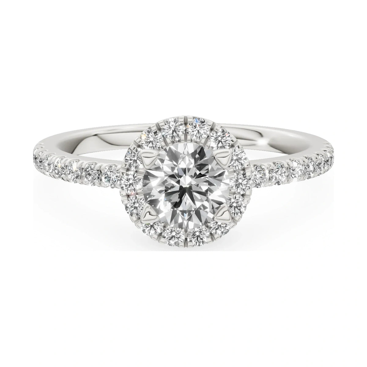 GREMARI Seven Icon 14K white gold engagement ring with 0.50 ct round-cut natural diamond