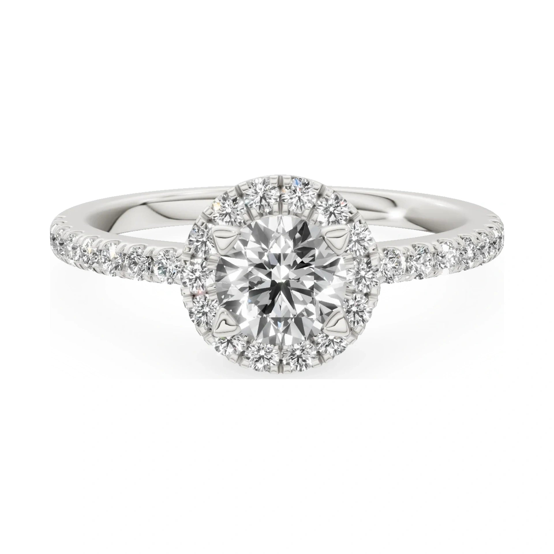 GREMARI Seven Icon 14K white gold engagement ring with 0.50 ct round-cut natural diamond