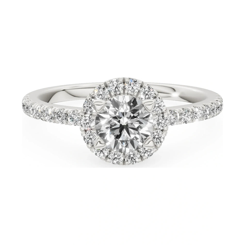 GREMARI Seven Icon 14K white gold engagement ring with 0.50 ct round-cut natural diamond
