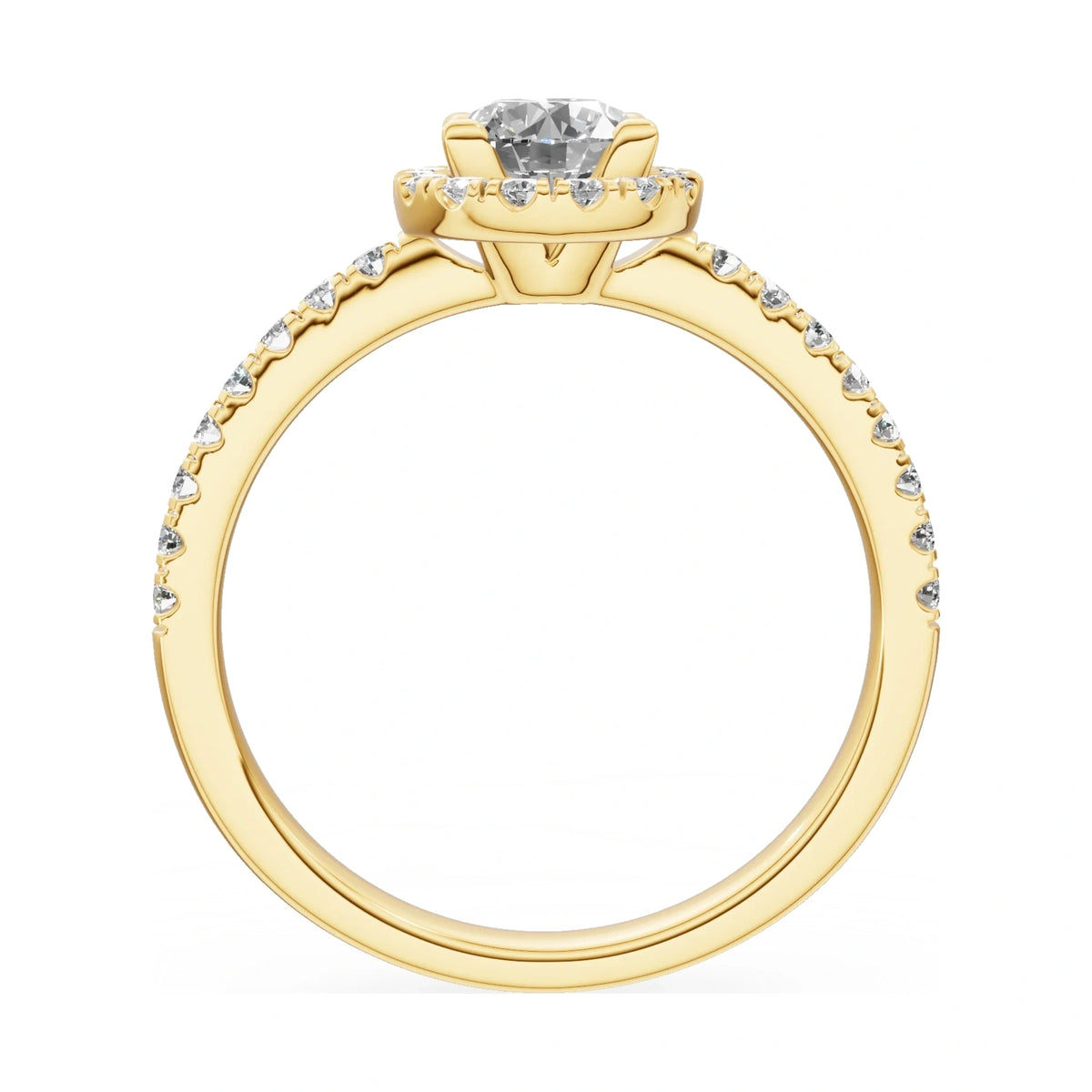 GREMARI Seven Icon round-cut natural diamond engagement ring in 14K yellow gold, 0.50 ct