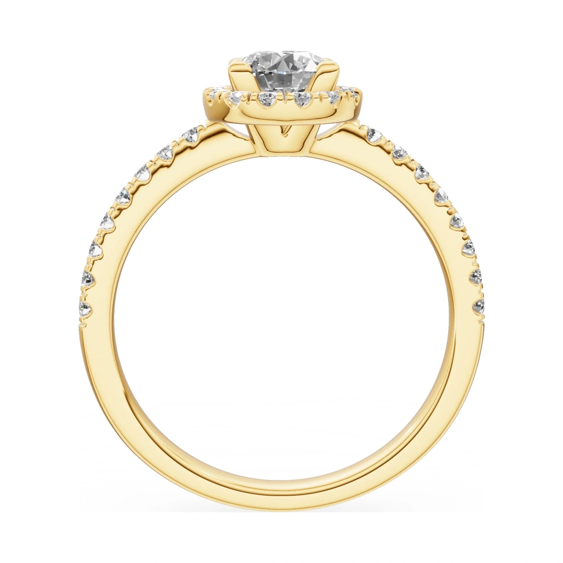 GREMARI Seven Icon round-cut natural diamond engagement ring in 14K yellow gold, 0.50 ct