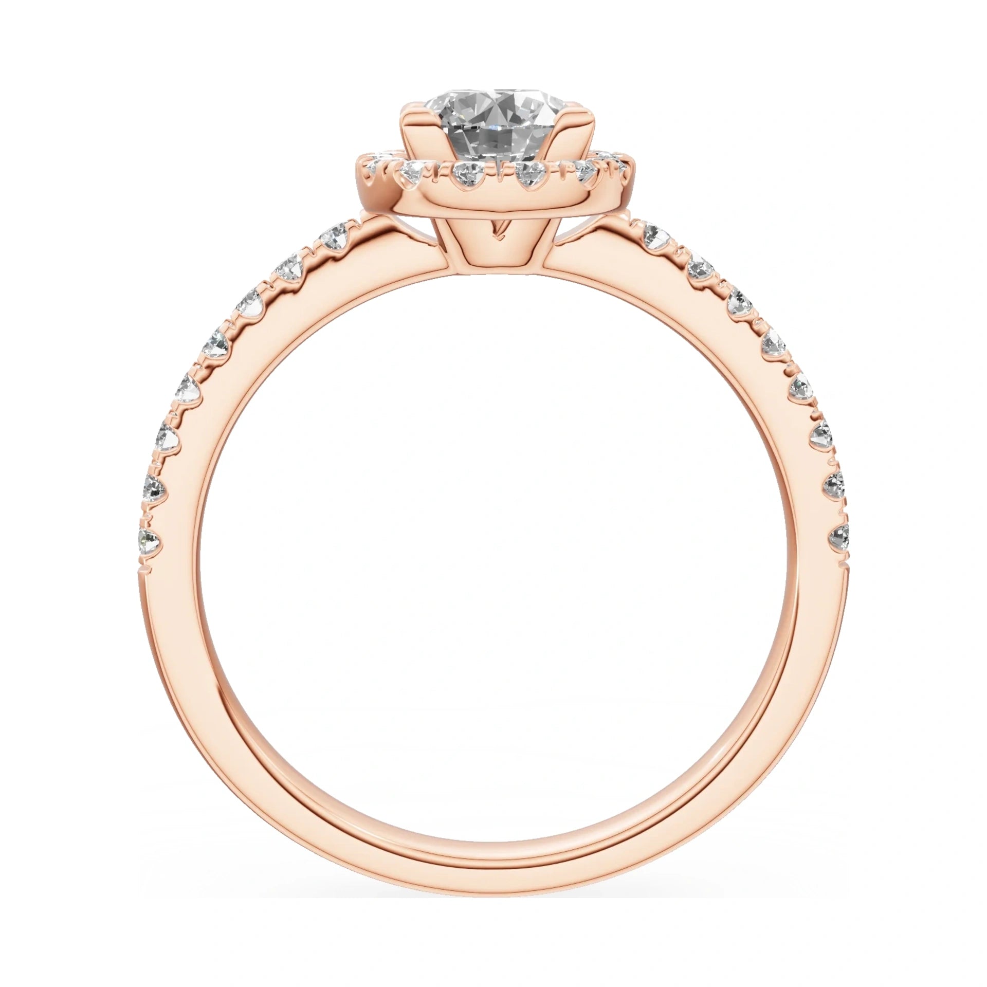 GREMARI Seven Icon round-cut natural diamond engagement ring in 14K rose gold, 0.50 ct