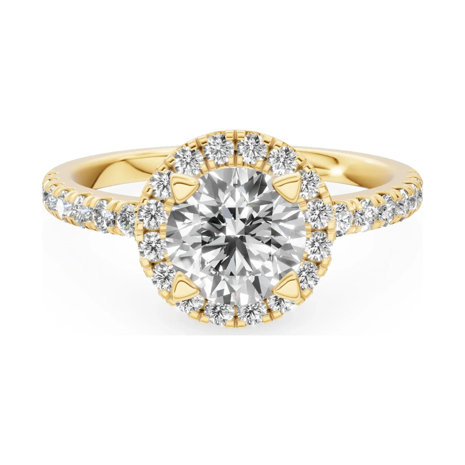 GREMARI Seven Icon 14K yellow gold engagement ring with 1.00 ct round-cut natural diamond
