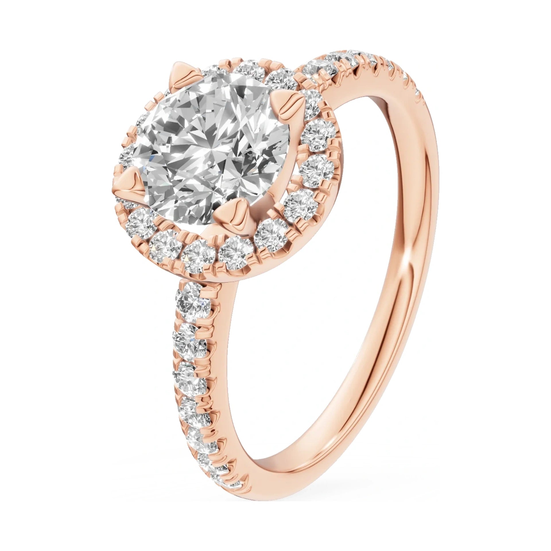 1.00 ct round-cut natural diamond GREMARI Seven Icon engagement ring in 14K rose gold
