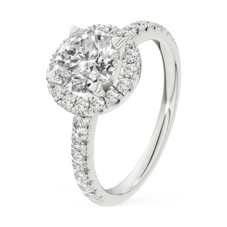 1.00 ct round-cut natural diamond GREMARI Seven Icon engagement ring in 14K white gold