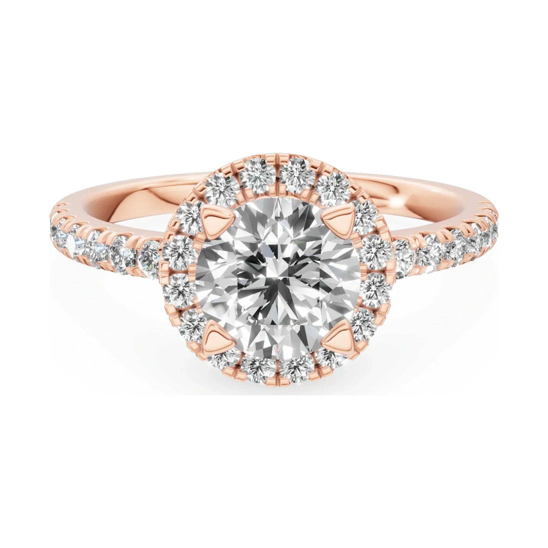 GREMARI Seven Icon 14K rose gold engagement ring with 1.00 ct round-cut natural diamond