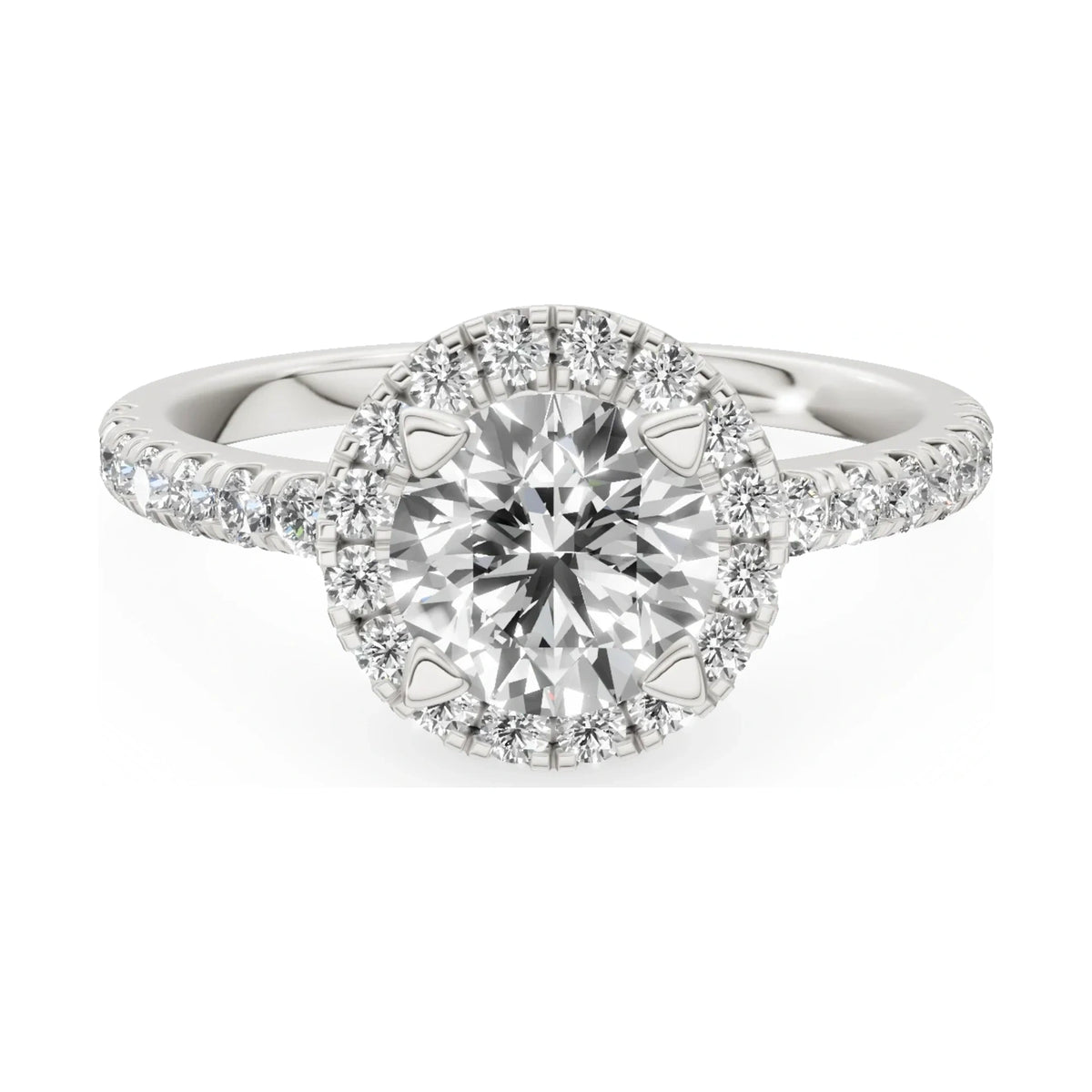 GREMARI Seven Icon 14K white gold engagement ring with 1.00 ct round-cut natural diamond