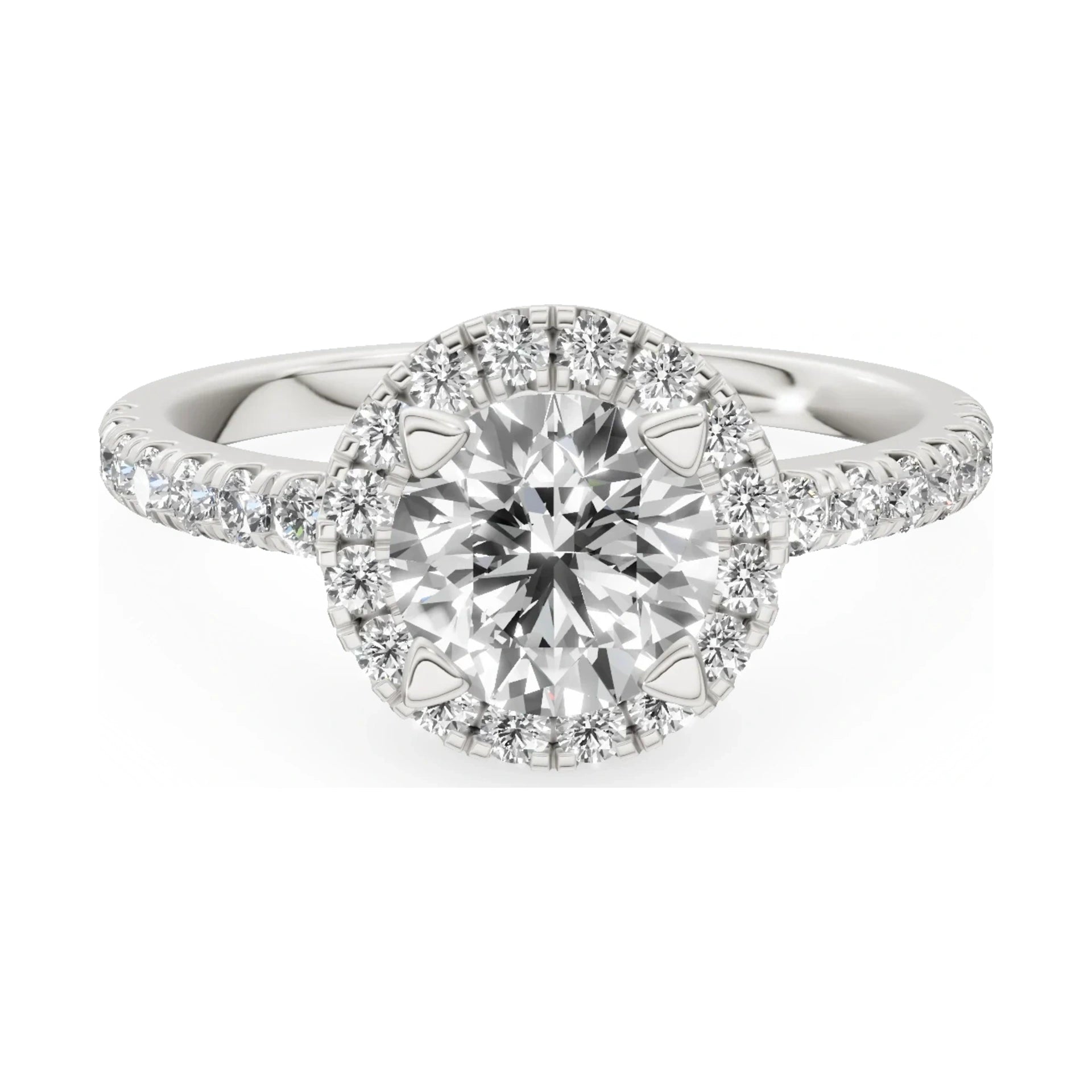 GREMARI Seven Icon 14K white gold engagement ring with 1.00 ct round-cut natural diamond