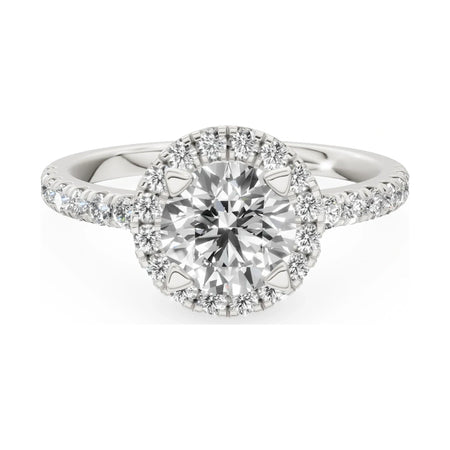 GREMARI Seven Icon 14K white gold engagement ring with 1.00 ct round-cut natural diamond