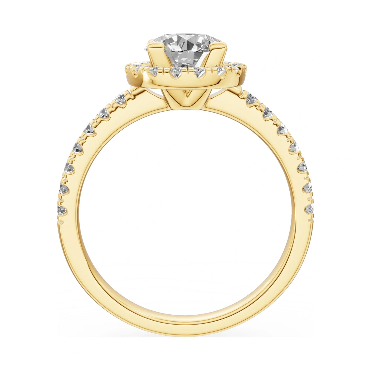 GREMARI Seven Icon round-cut natural diamond engagement ring in 14K yellow gold, 1.00 ct