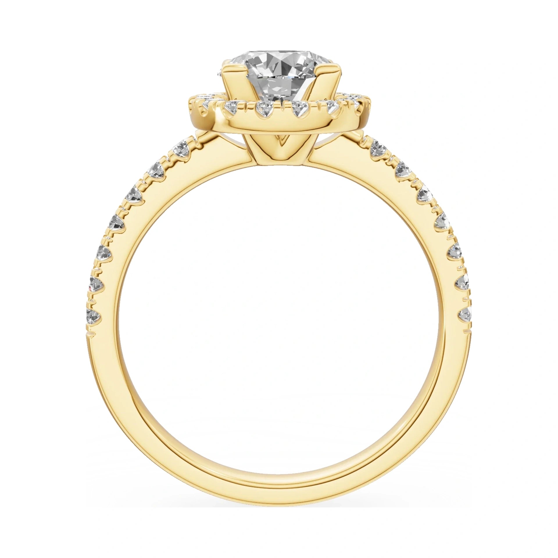 GREMARI Seven Icon round-cut natural diamond engagement ring in 14K yellow gold, 1.00 ct