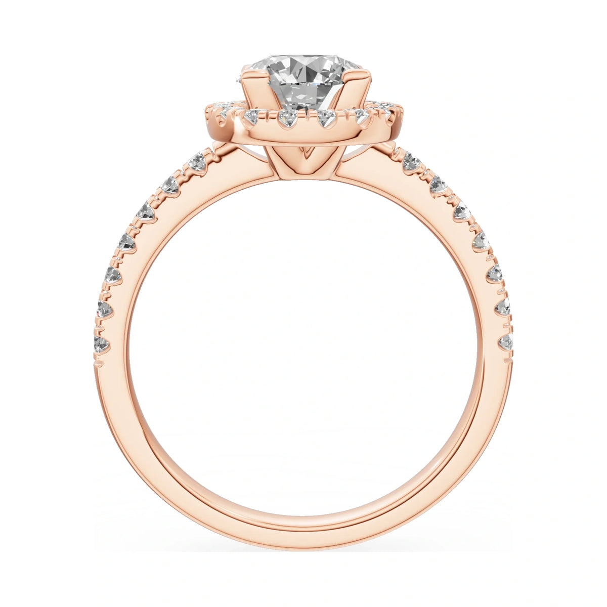 GREMARI Seven Icon round-cut natural diamond engagement ring in 14K rose gold, 1.00 ct