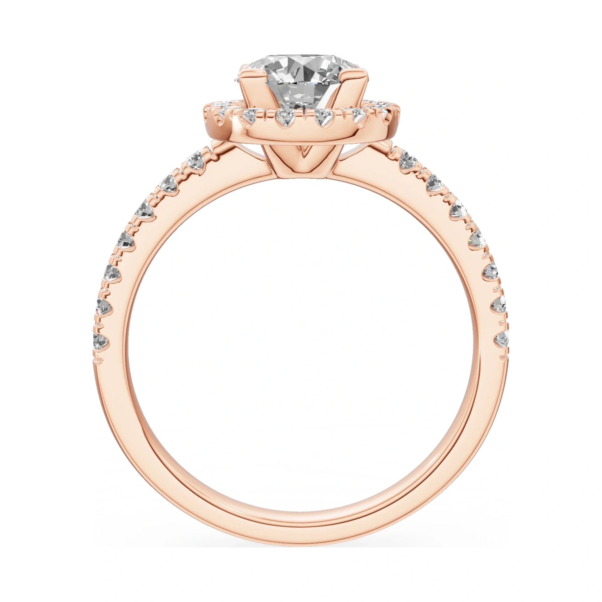 GREMARI Seven Icon round-cut natural diamond engagement ring in 14K rose gold, 1.00 ct
