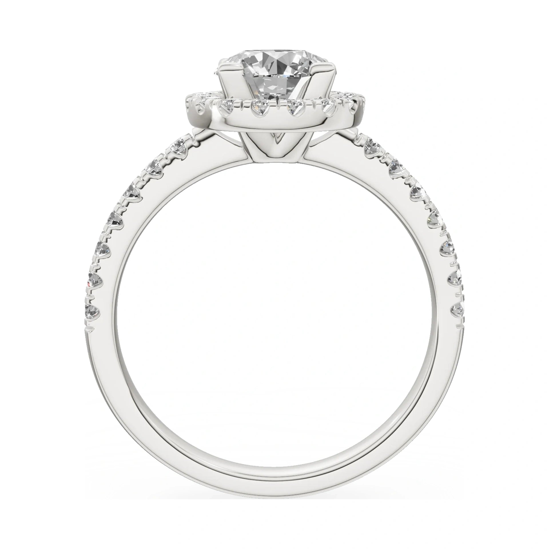 GREMARI Seven Icon round-cut natural diamond engagement ring in 14K white gold, 1.00 ct