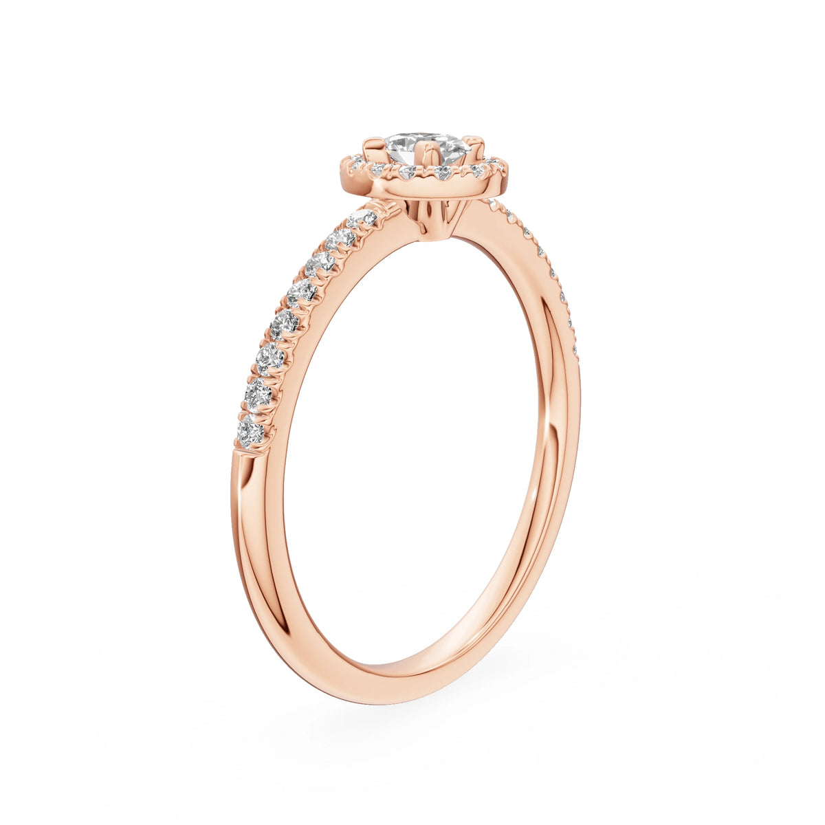 Gremari Seven Icon zásnubný prsteň z ružového zlata s 0,15 ct lab-grown diamantom – Oval