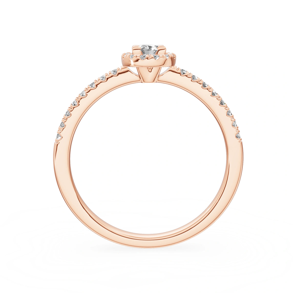 Gremari Seven Icon zásnubný prsteň z ružového zlata s 0,15 ct lab-grown diamantom – Oval