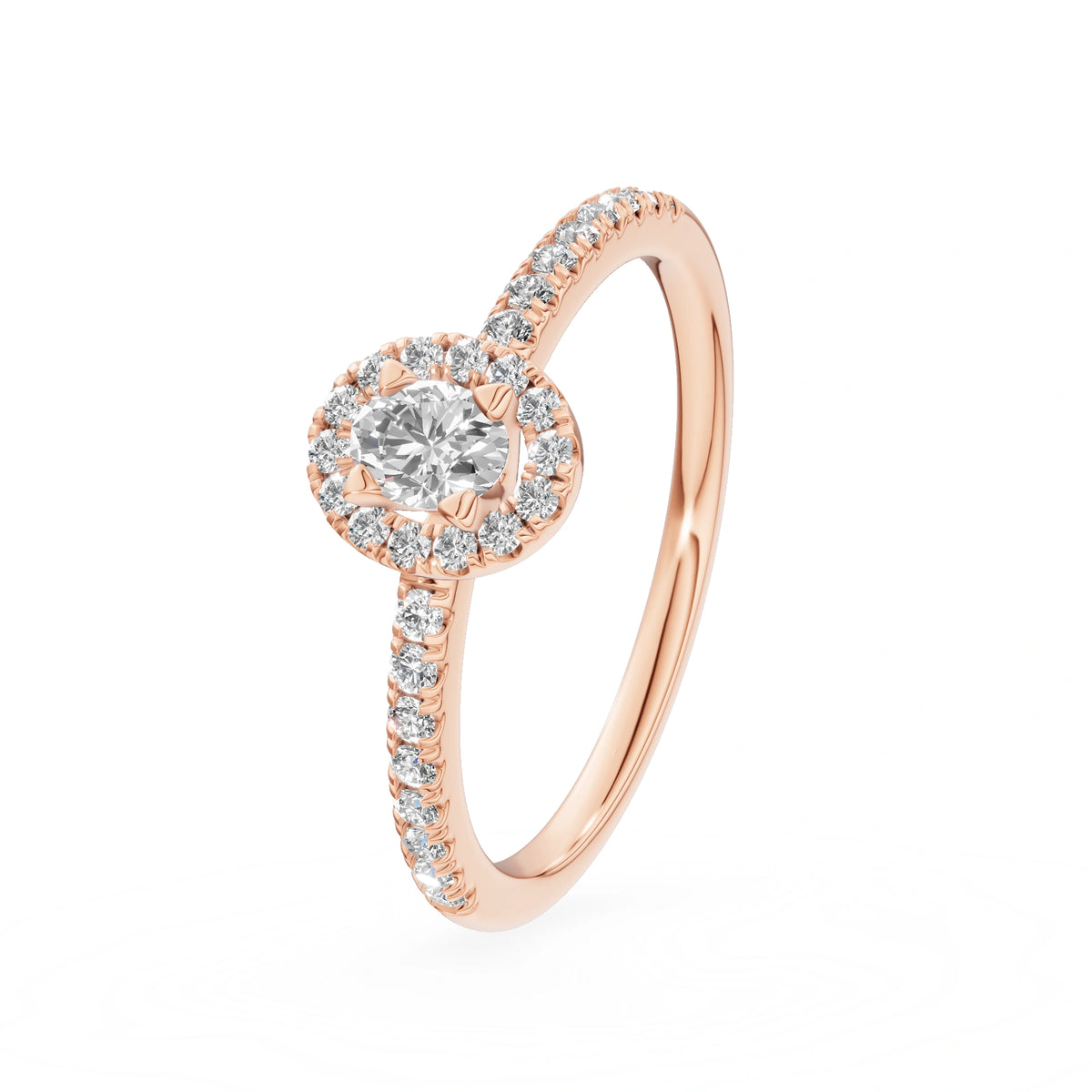 Gremari Seven Icon zásnubný prsteň z ružového zlata s 0,15 ct lab-grown diamantom – Oval
