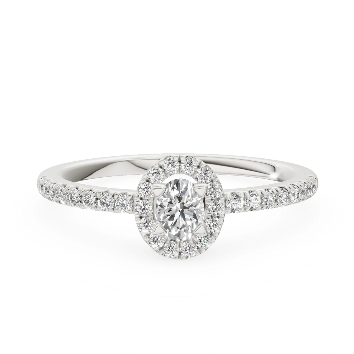 Gremari Seven Icon zásnubný prsteň z bieleho zlata s 0,15 ct lab-grown diamantom – Oval