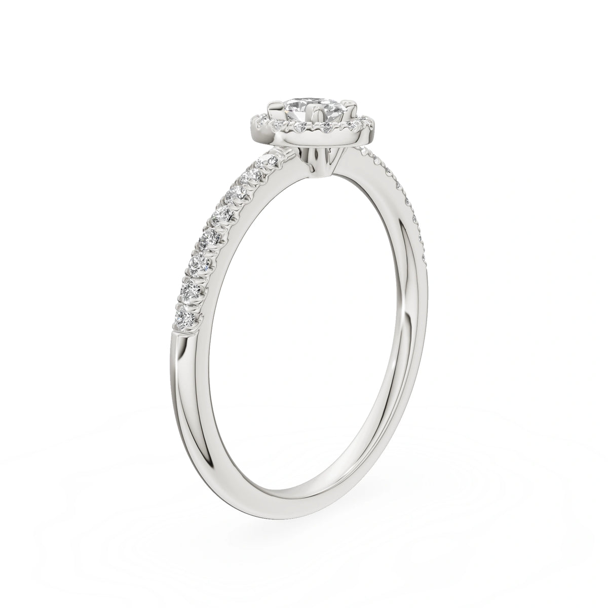 Gremari Seven Icon zásnubný prsteň z bieleho zlata s 0,15 ct lab-grown diamantom – Oval
