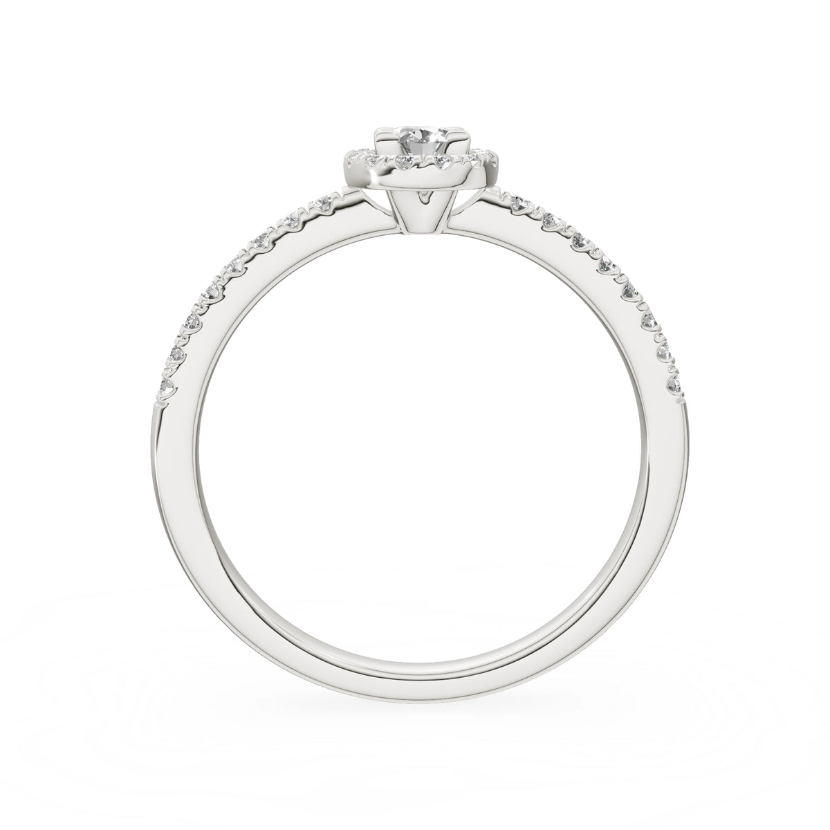 Gremari Seven Icon zásnubný prsteň z bieleho zlata s 0,15 ct lab-grown diamantom – Oval