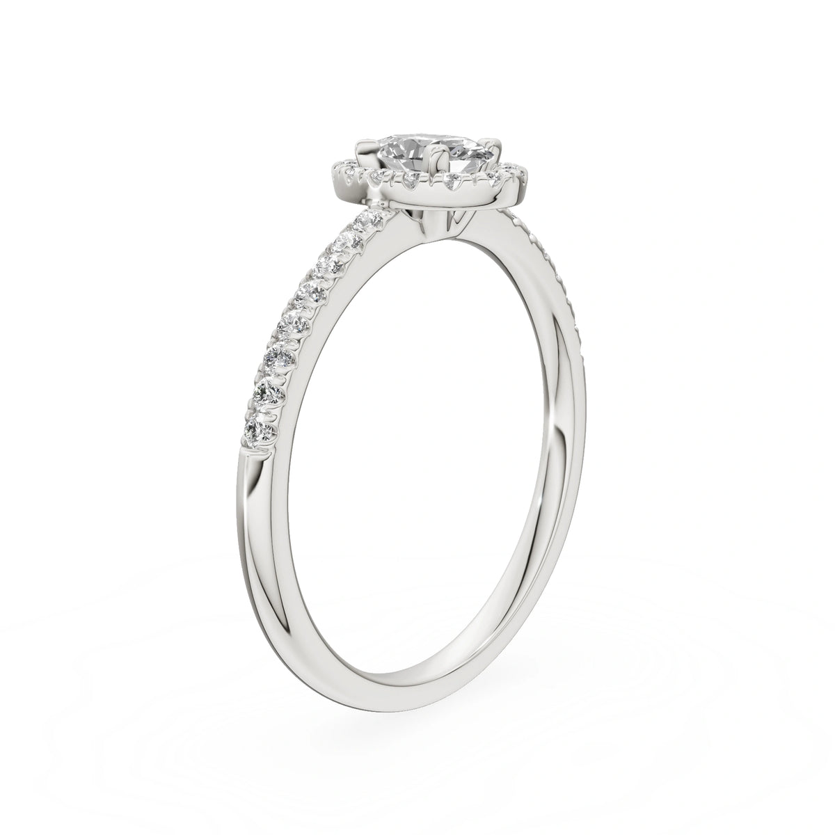 Gremari Seven Icon zásnubný prsteň z bieleho zlata s 0,30 ct lab-grown diamantom – Oval