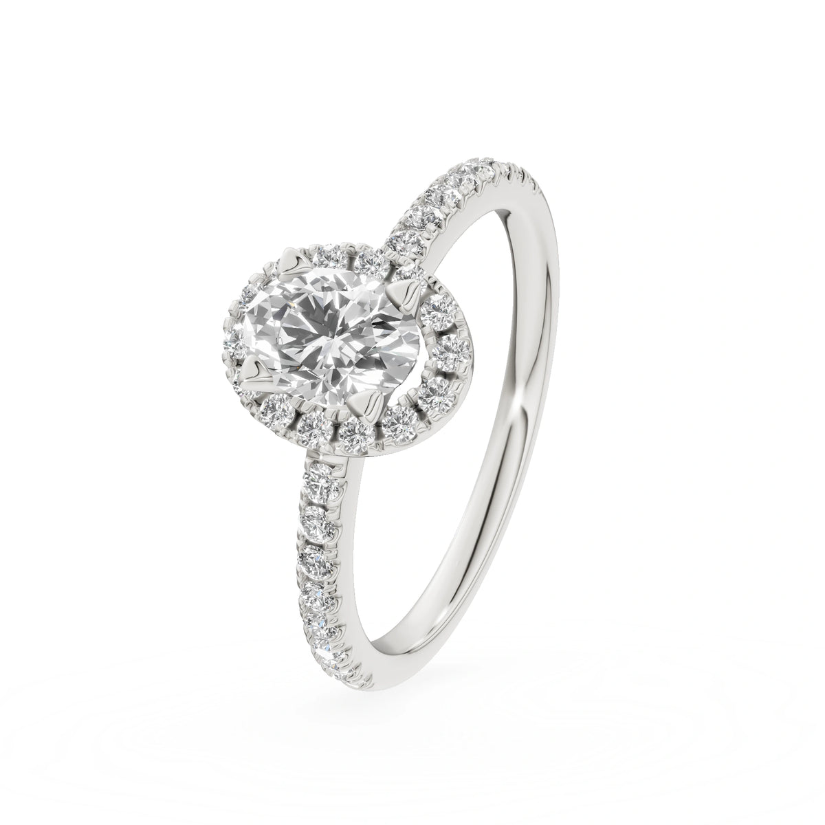 Gremari Seven Icon zásnubný prsteň z bieleho zlata s 0,50 ct lab-grown diamantom – Oval