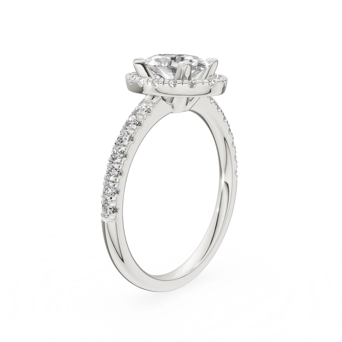 Gremari Seven Icon zásnubný prsteň z bieleho zlata s 1,00 ct lab-grown diamantom – Oval