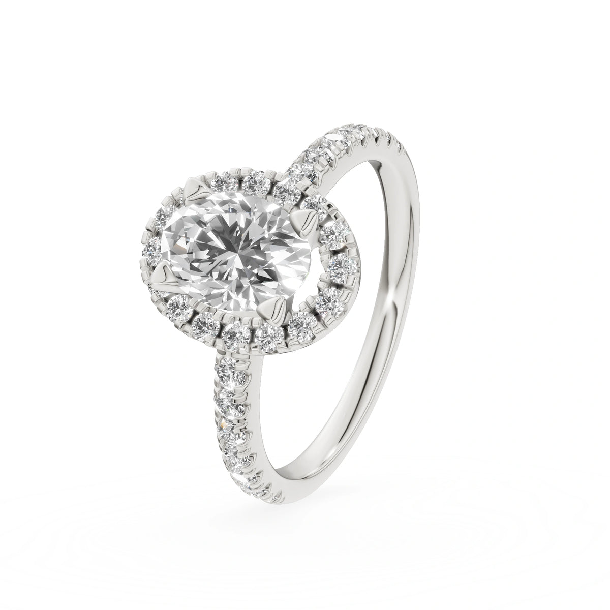Gremari Seven Icon zásnubný prsteň z bieleho zlata s 1,00 ct lab-grown diamantom – Oval