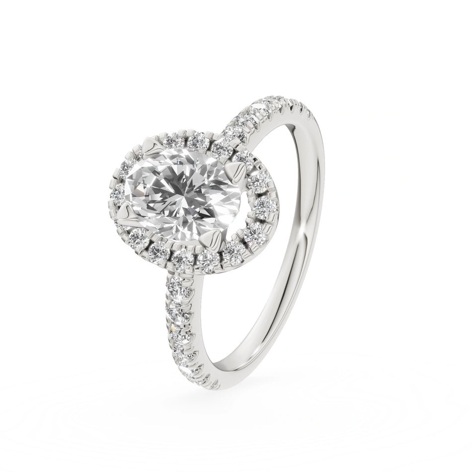 Gremari Seven Icon zásnubný prsteň z bieleho zlata s 1,00 ct lab-grown diamantom – Oval
