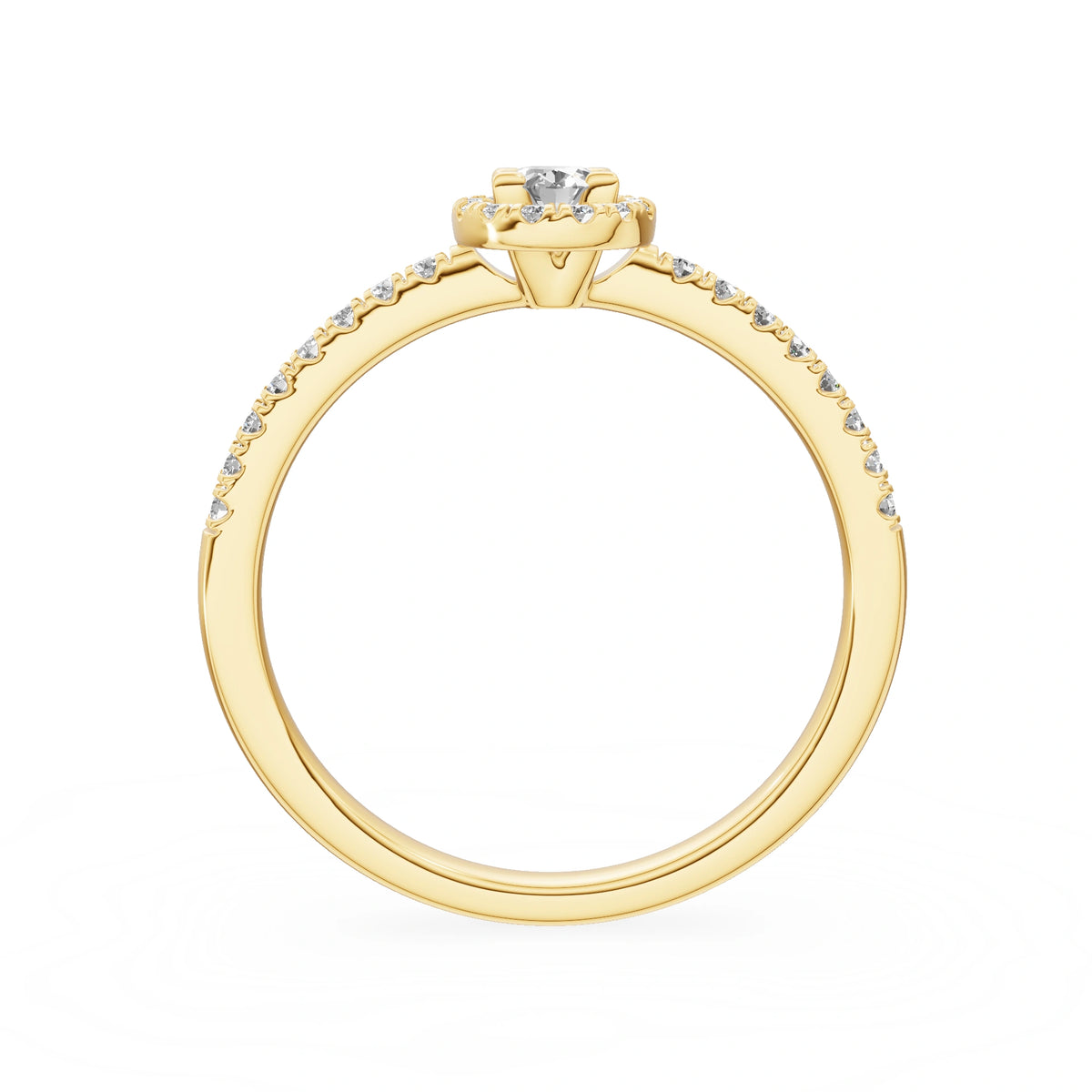 Gremari Seven Icon zásnubný prsteň zo žltého zlata s 0,15 ct lab-grown diamantom – Oval
