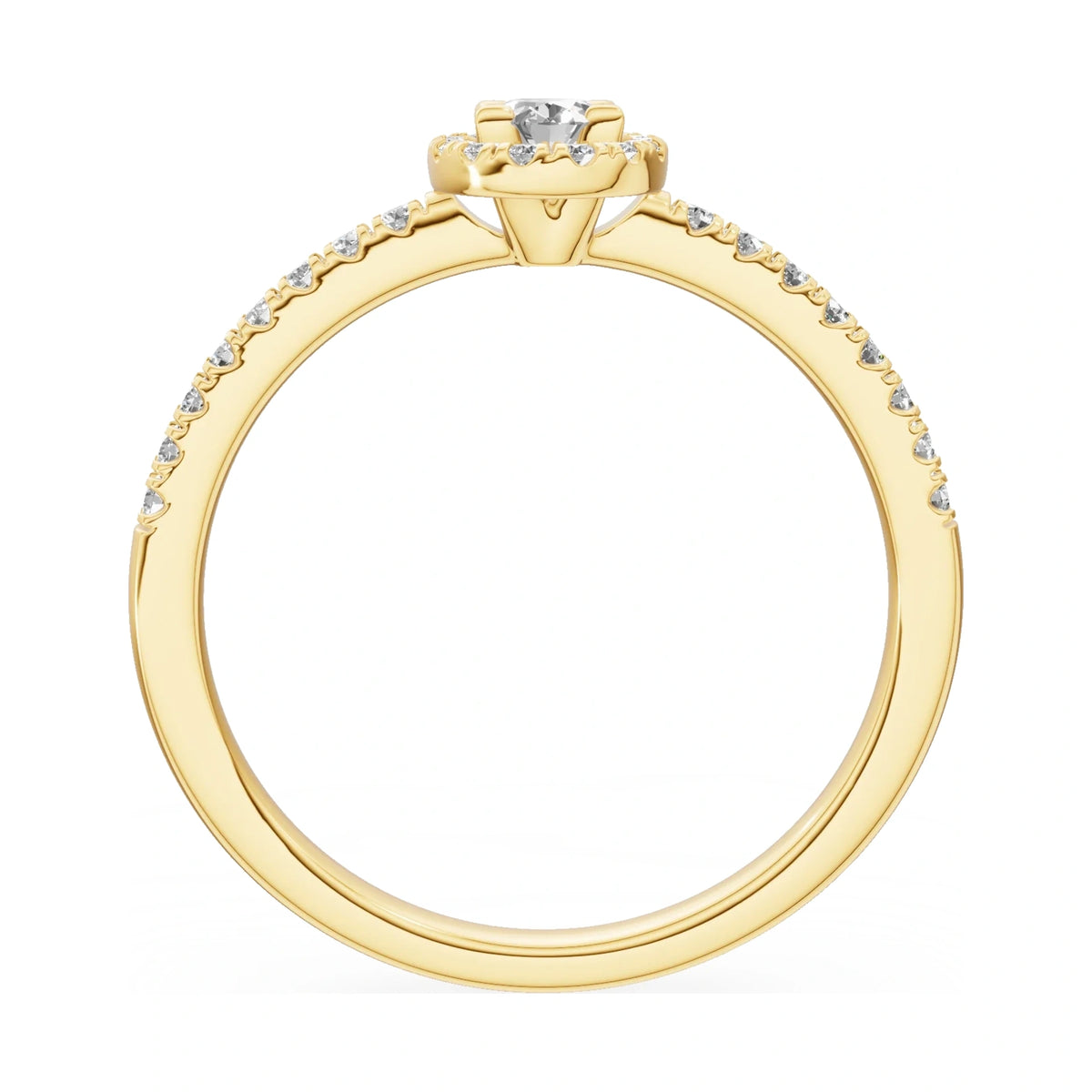 GREMARI Seven Icon oval-cut natural diamond engagement ring in 14K yellow gold, 0.15 ct