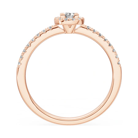 GREMARI Seven Icon oval-cut natural diamond engagement ring in 14K rose gold, 0.15 ct