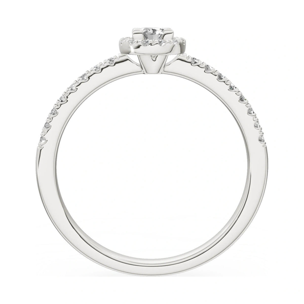 GREMARI Seven Icon oval-cut natural diamond engagement ring in 14K white gold, 0.15 ct