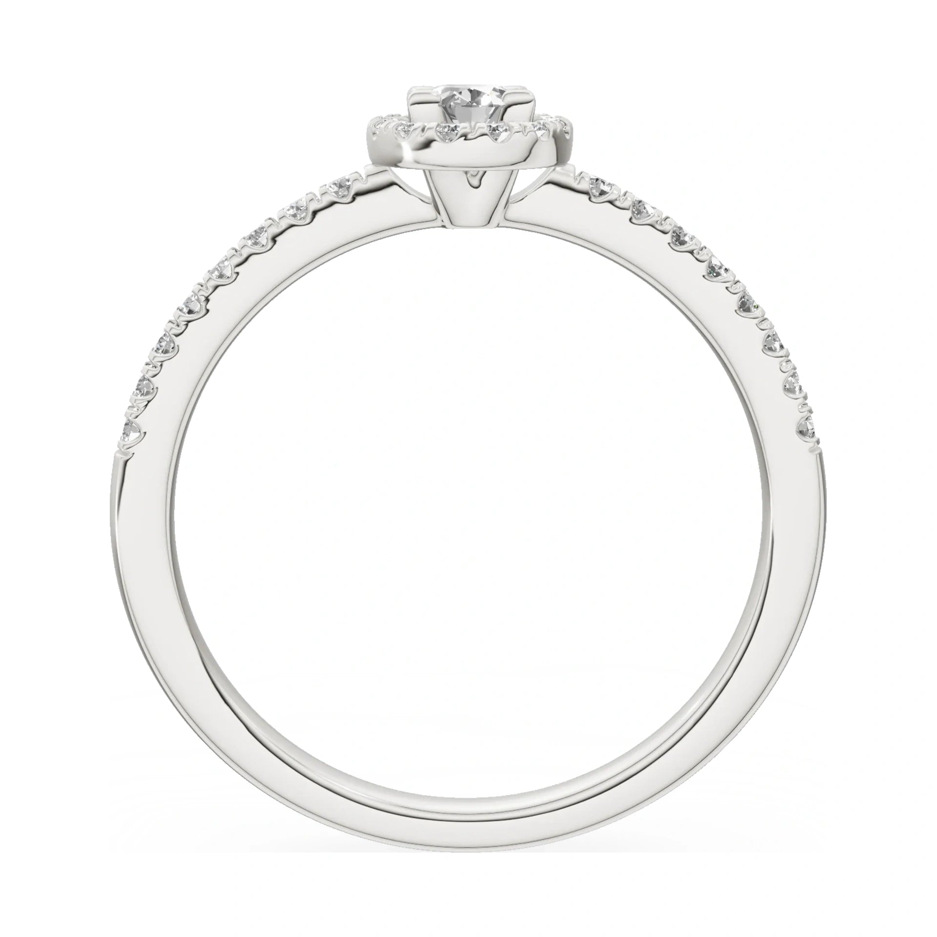 GREMARI Seven Icon oval-cut natural diamond engagement ring in 14K white gold, 0.15 ct