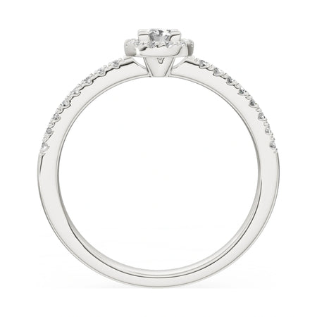 GREMARI Seven Icon oval-cut natural diamond engagement ring in 14K white gold, 0.15 ct