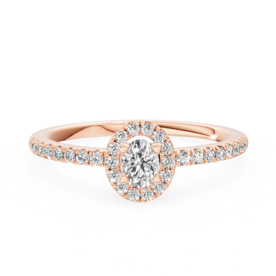 Gremari Seven Icon zásnubný prsteň z ružového zlata s 0,15 ct prírodným diamantom – Oval