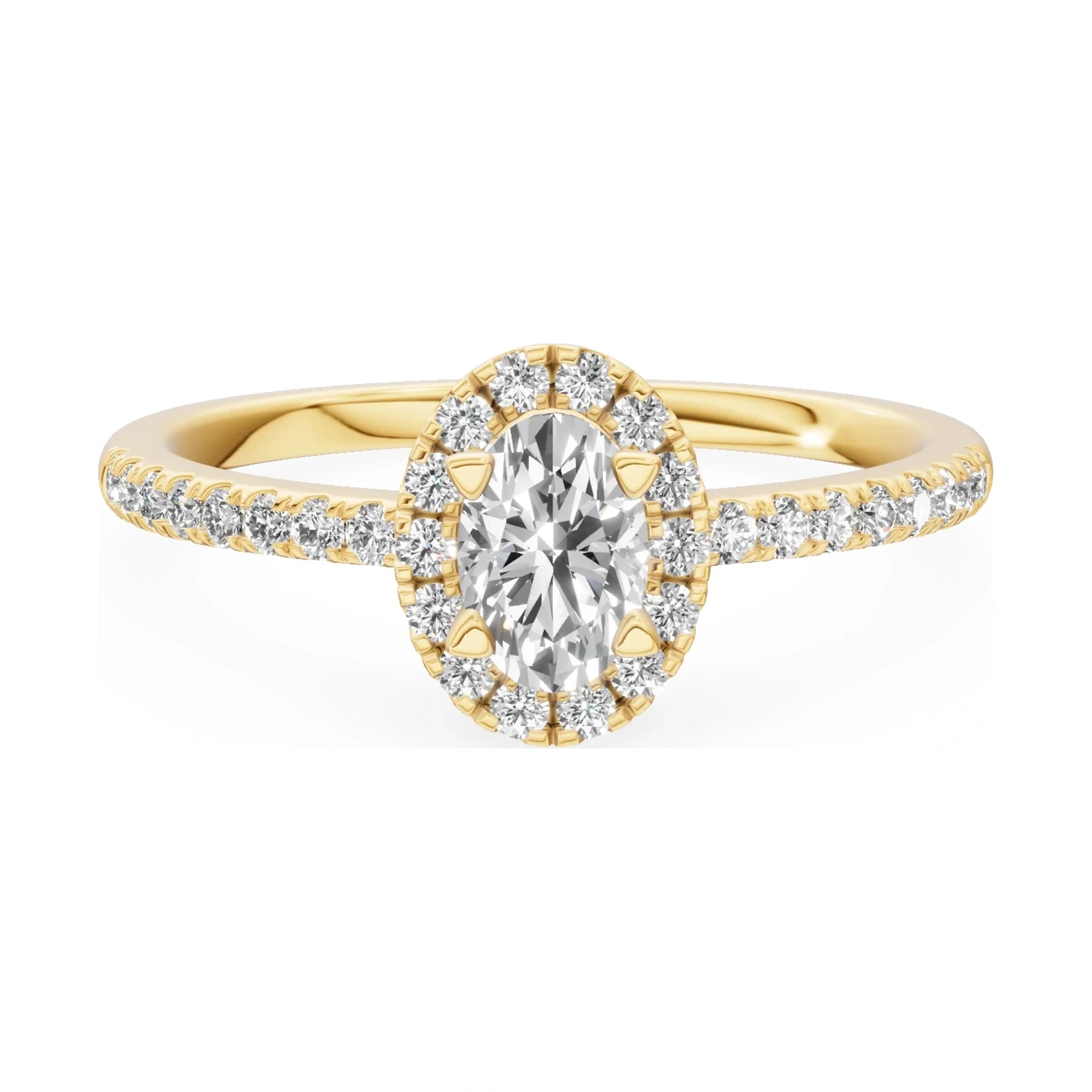 GREMARI Seven Icon 14K yellow gold engagement ring with 0.30 ct oval-cut natural diamond