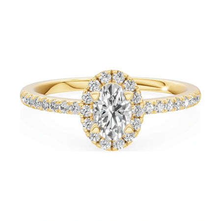 GREMARI Seven Icon 14K yellow gold engagement ring with 0.30 ct oval-cut natural diamond