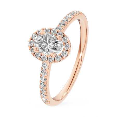 0.30 ct oval-cut natural diamond GREMARI Seven Icon engagement ring in 14K rose gold