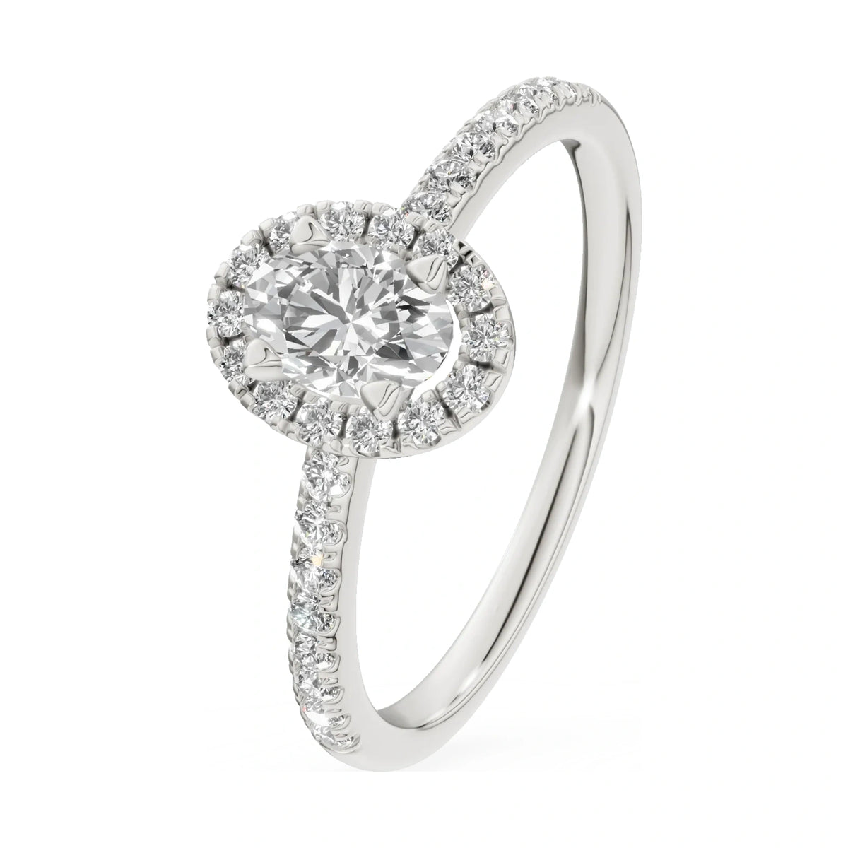 0.30 ct oval-cut natural diamond GREMARI Seven Icon engagement ring in 14K white gold