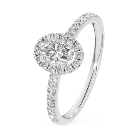 0.30 ct oval-cut natural diamond GREMARI Seven Icon engagement ring in 14K white gold